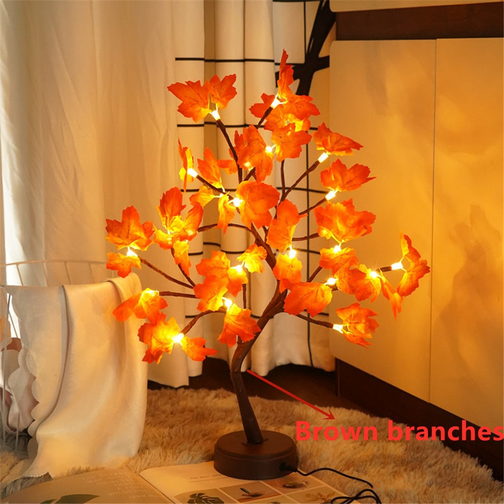 Skorter | LED Night Light Mini Christmas Twinkle Tree Copper Wire Garland Lamp For Home Holiday Kids Bedroom Decorative Glowing Fairy Light