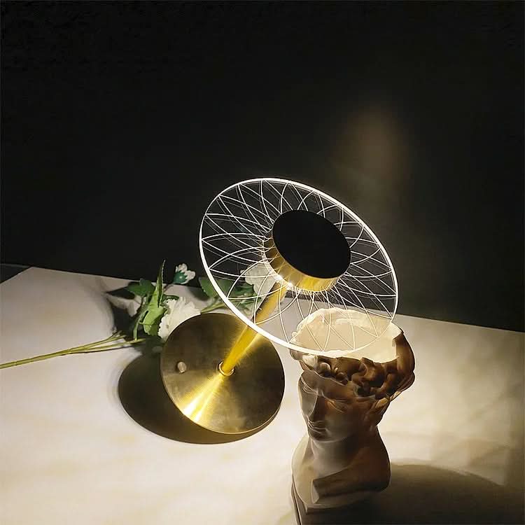 Skorter | Cordless Rechargeable LED Crystal Disc Table Lamp