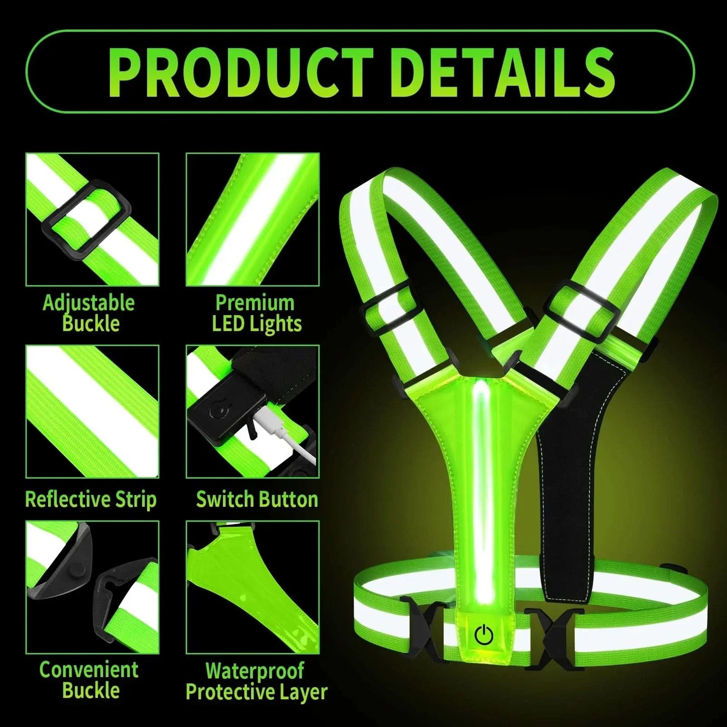 Skorter | Rechargeable LED Running Vest with 360° Reflective Visibility