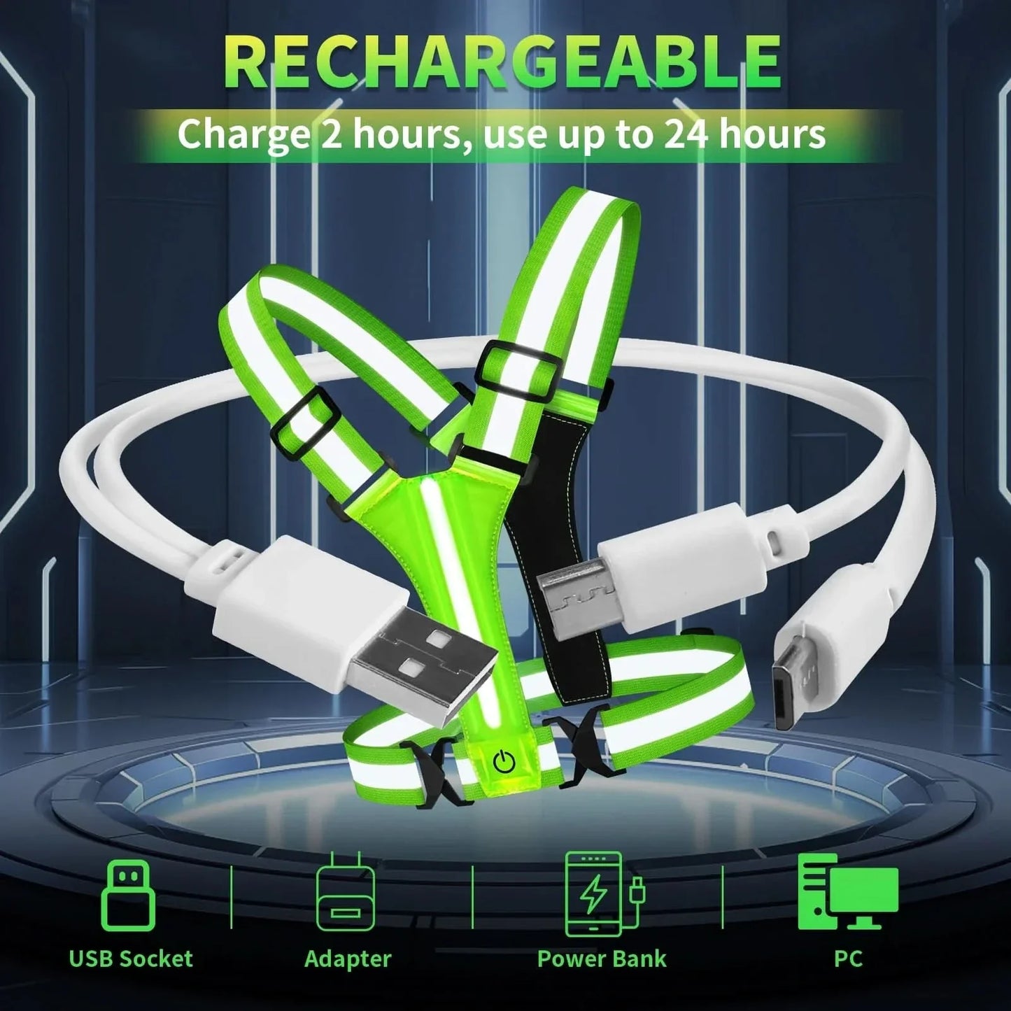 Skorter | Rechargeable LED Running Vest with 360° Reflective Visibility