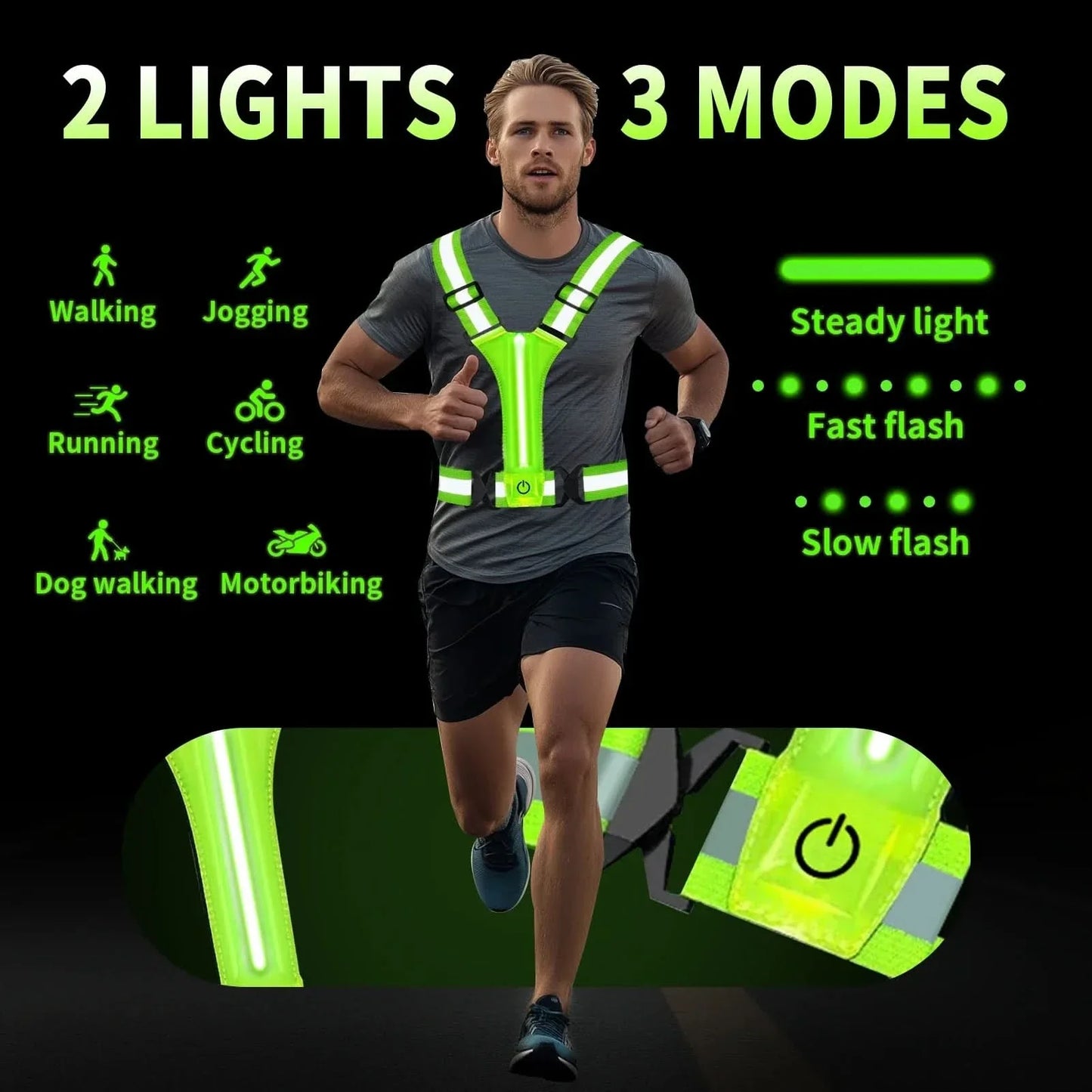 Skorter | Rechargeable LED Running Vest with 360° Reflective Visibility