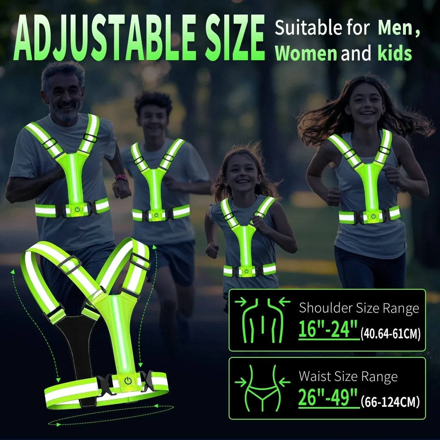 Skorter | Rechargeable LED Running Vest with 360° Reflective Visibility