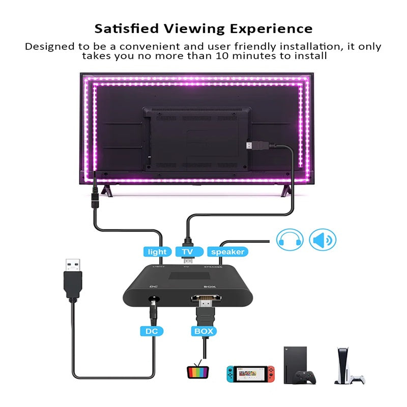 Skorter | Smart LED Light Strips For TV with HDMI Sync Box