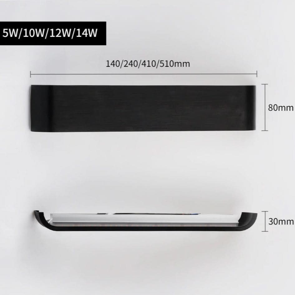 Skorter | Contemporary LED Wall Lamp – Sleek Black Aluminum Light