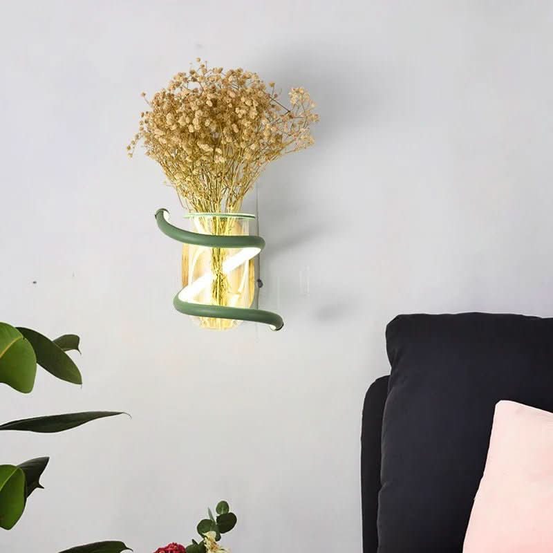 Skorter | LED Wall Vase Lamp made of Wood & Aluminum for Stylish Outdoor Areas