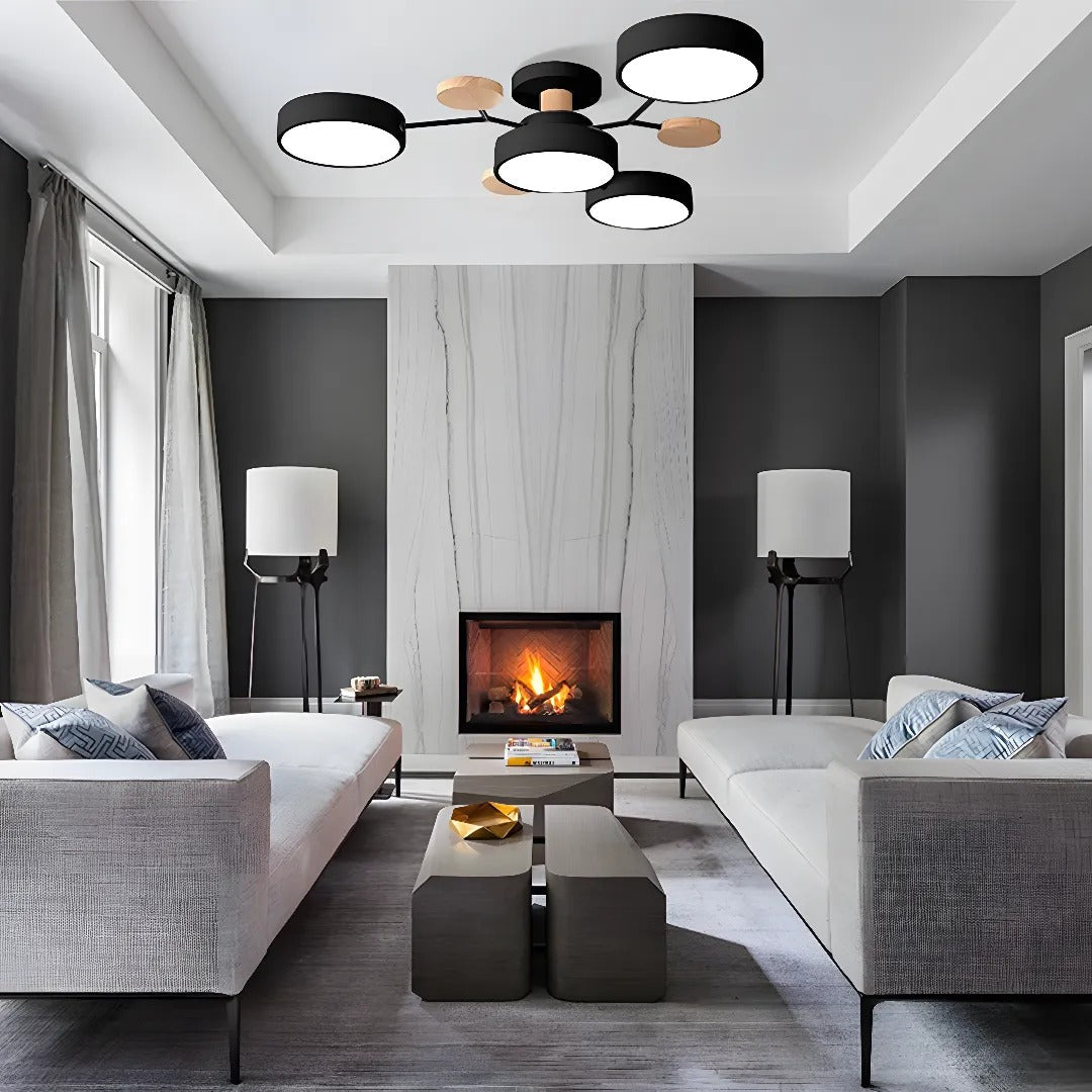 Skorter | Contemporary Round Iron LED Chandelier | Energy-Efficient. Stylish Lighting for Living Rooms. Dining Areas & Entryways