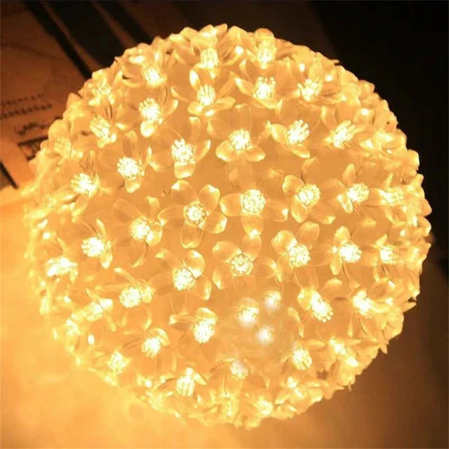 Skorter | LumiBlossom – Solar Cherry Blossom Light Chains for Garden – Romantic LED Decoration for Outdoors