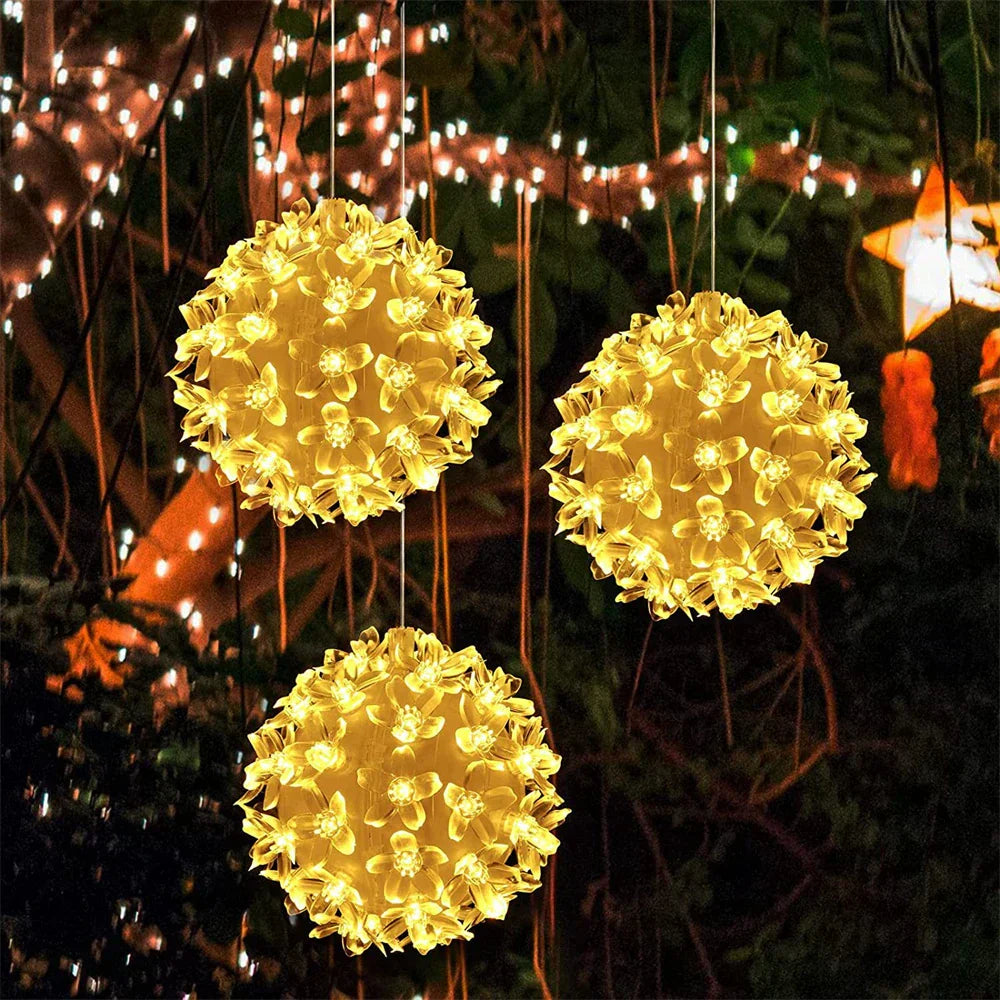 Skorter | LumiBlossom – Solar Cherry Blossom Light Chains for Garden – Romantic LED Decoration for Outdoors