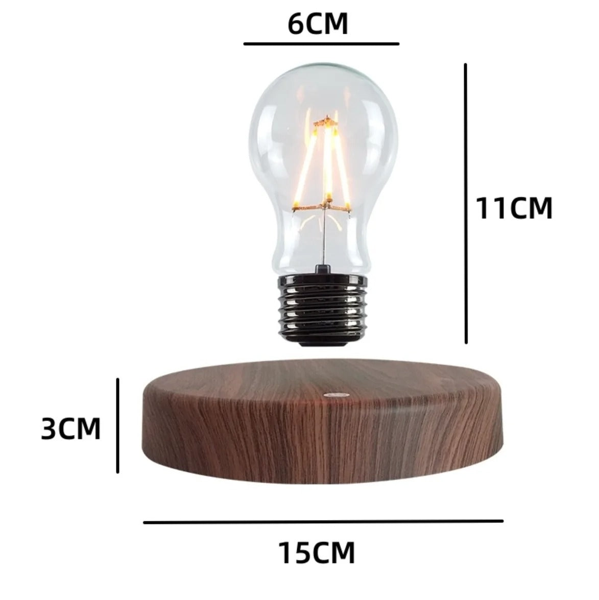 Skorter | Floating lamp with wooden base