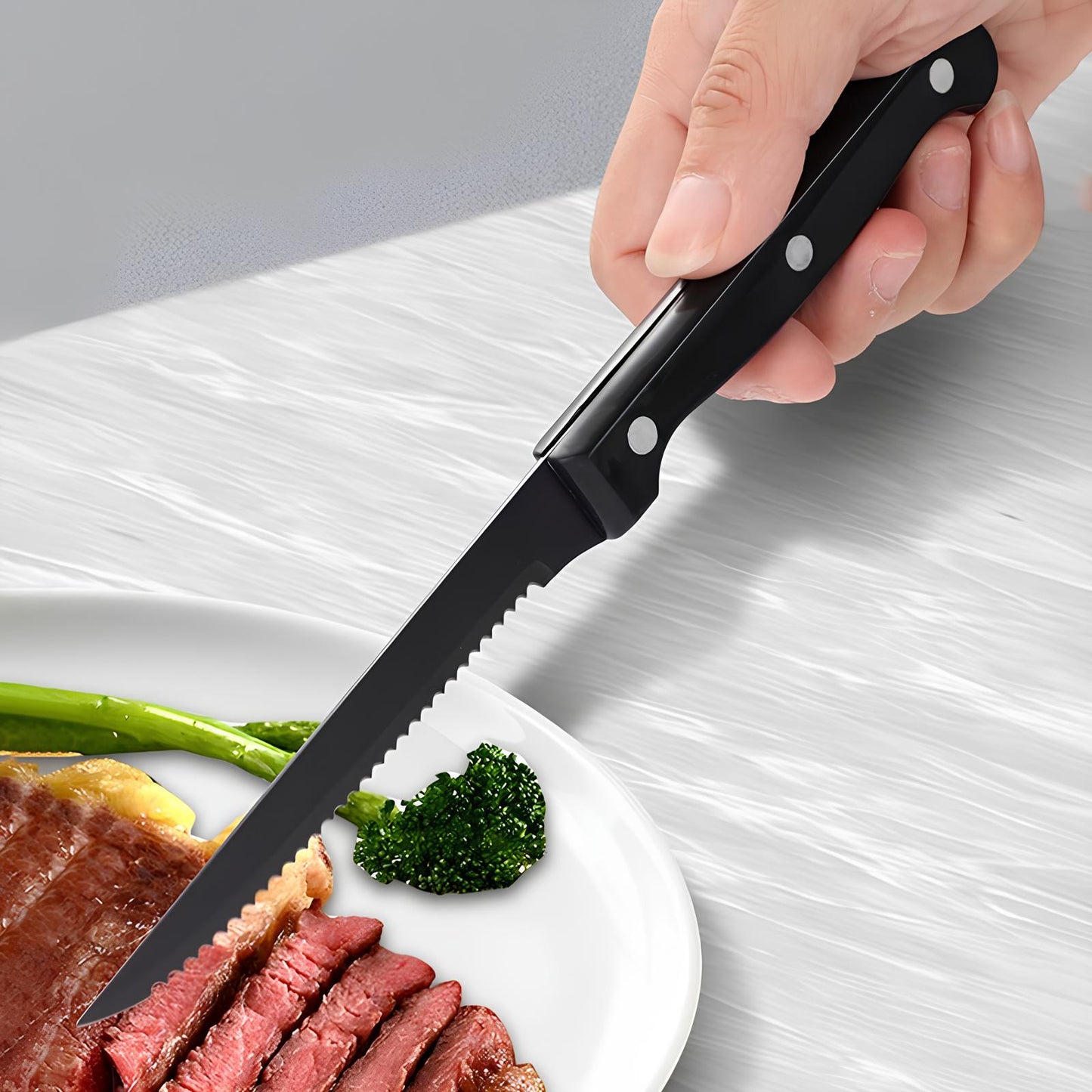 Skorter of 6 Steak Knives in Stainless Steel