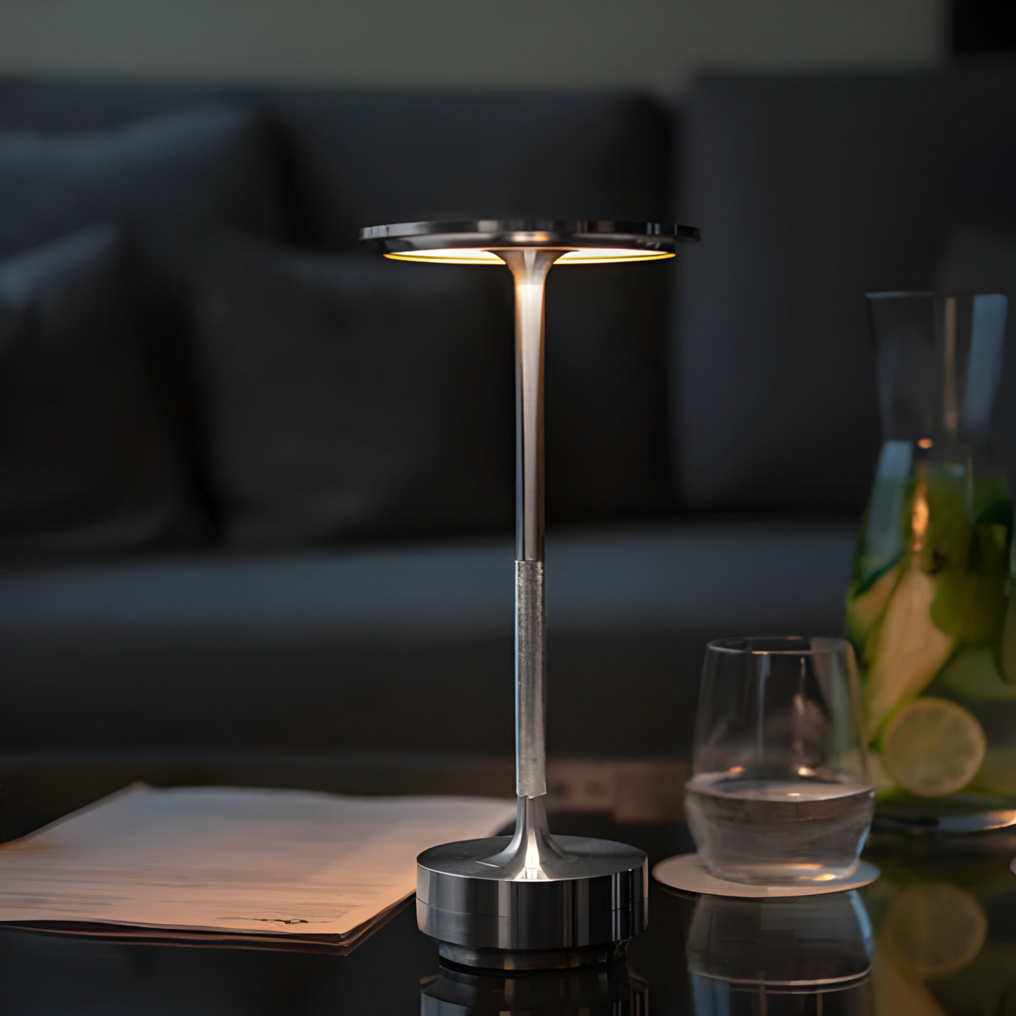Skorter | Lumalight Wireless Lamp Design: USB rechargeable, touch-controlled table lamp for ambient lighting