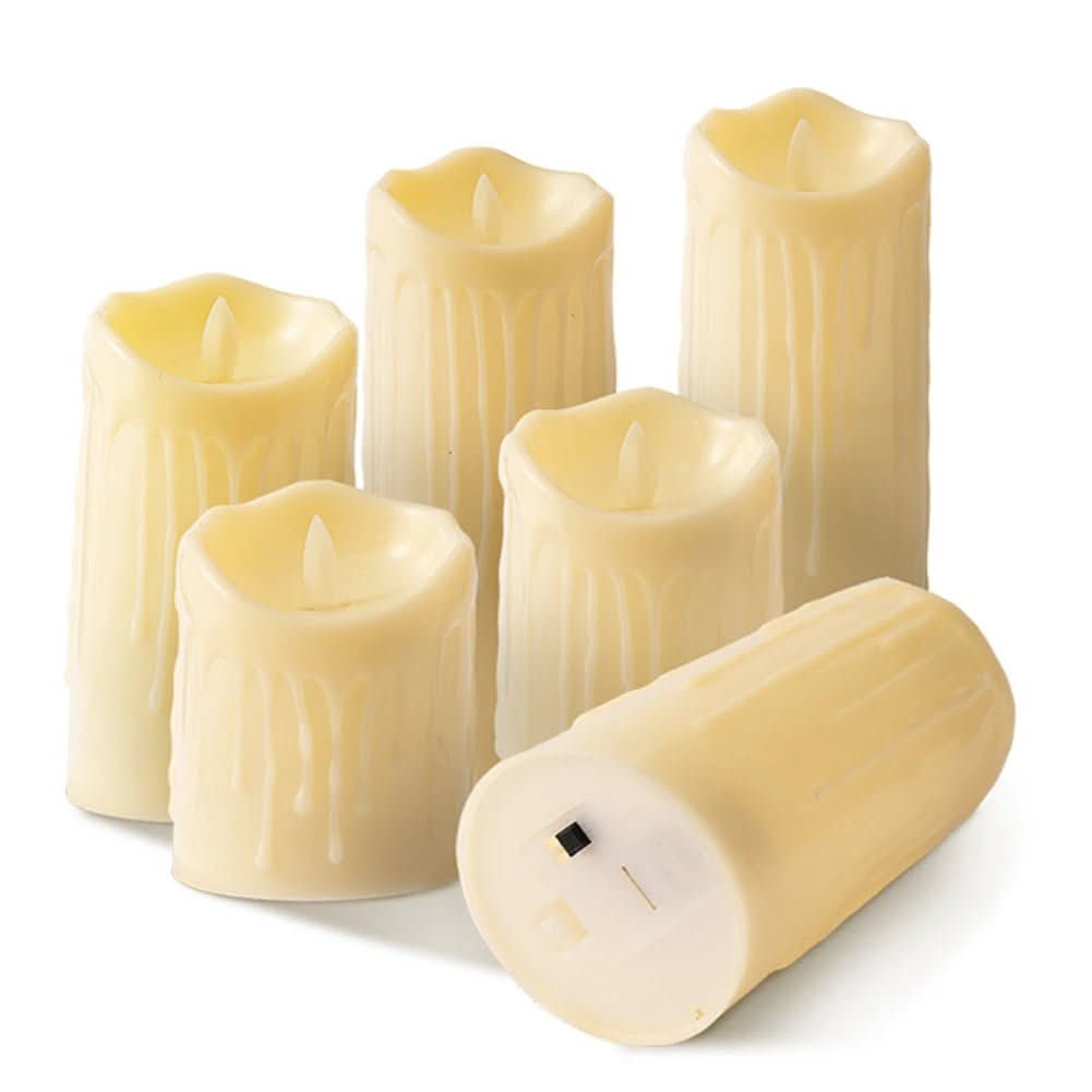 Skorter | LED candles with flicker effect in ivory white
