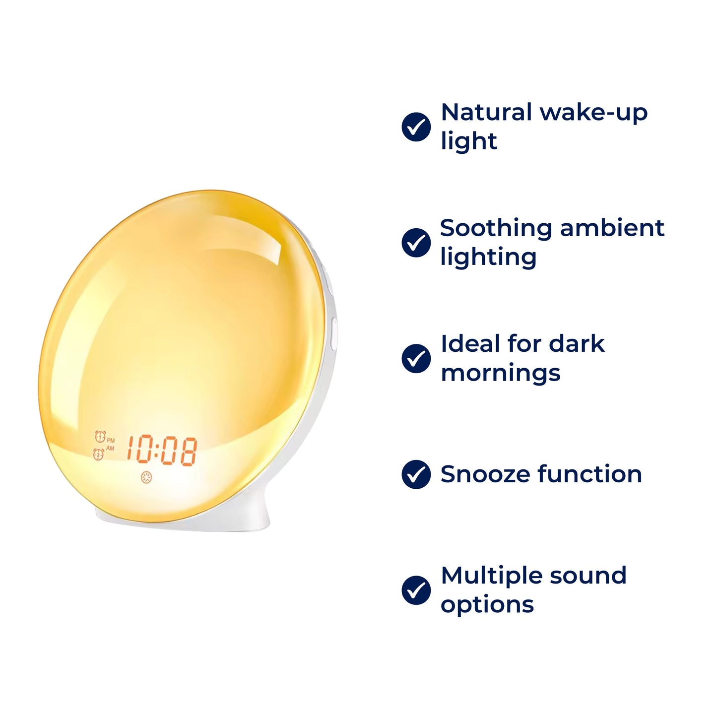 Skorter | Sunrise Alarm Clock | Natural Wake-Up Light with Ambient Lighting for Heavy Sleepers & Dark Mornings