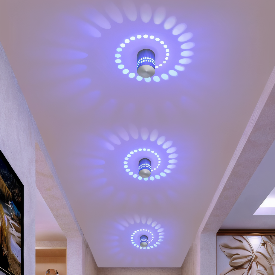 Skorter | LuminBlast LED Wall Light – Colourful Spiral Cylinder Wall Lamp for Modern Indoor Lighting