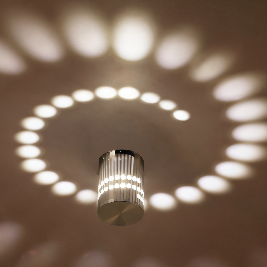 Skorter | LuminBlast LED Wall Light – Colourful Spiral Cylinder Wall Lamp for Modern Indoor Lighting