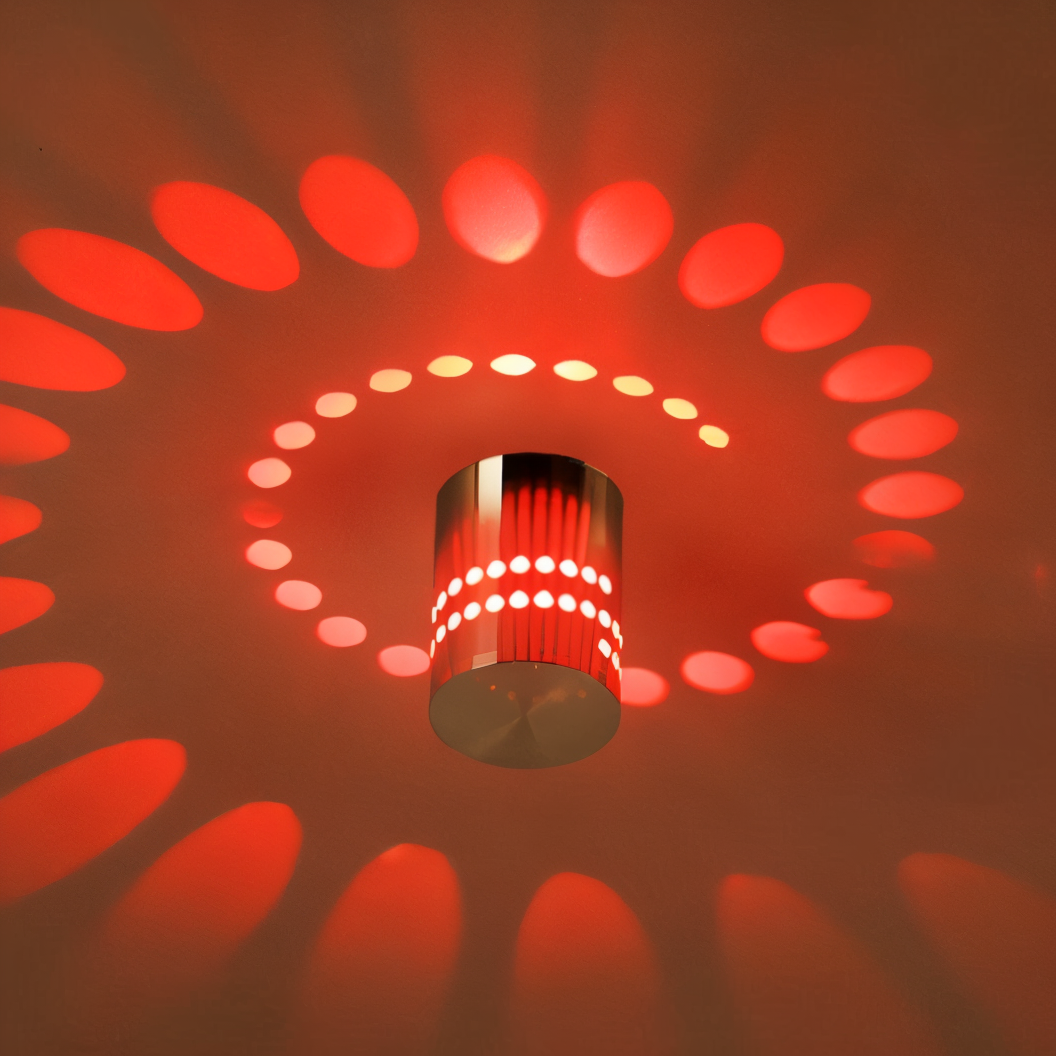 Skorter | LuminBlast LED Wall Light – Colourful Spiral Cylinder Wall Lamp for Modern Indoor Lighting