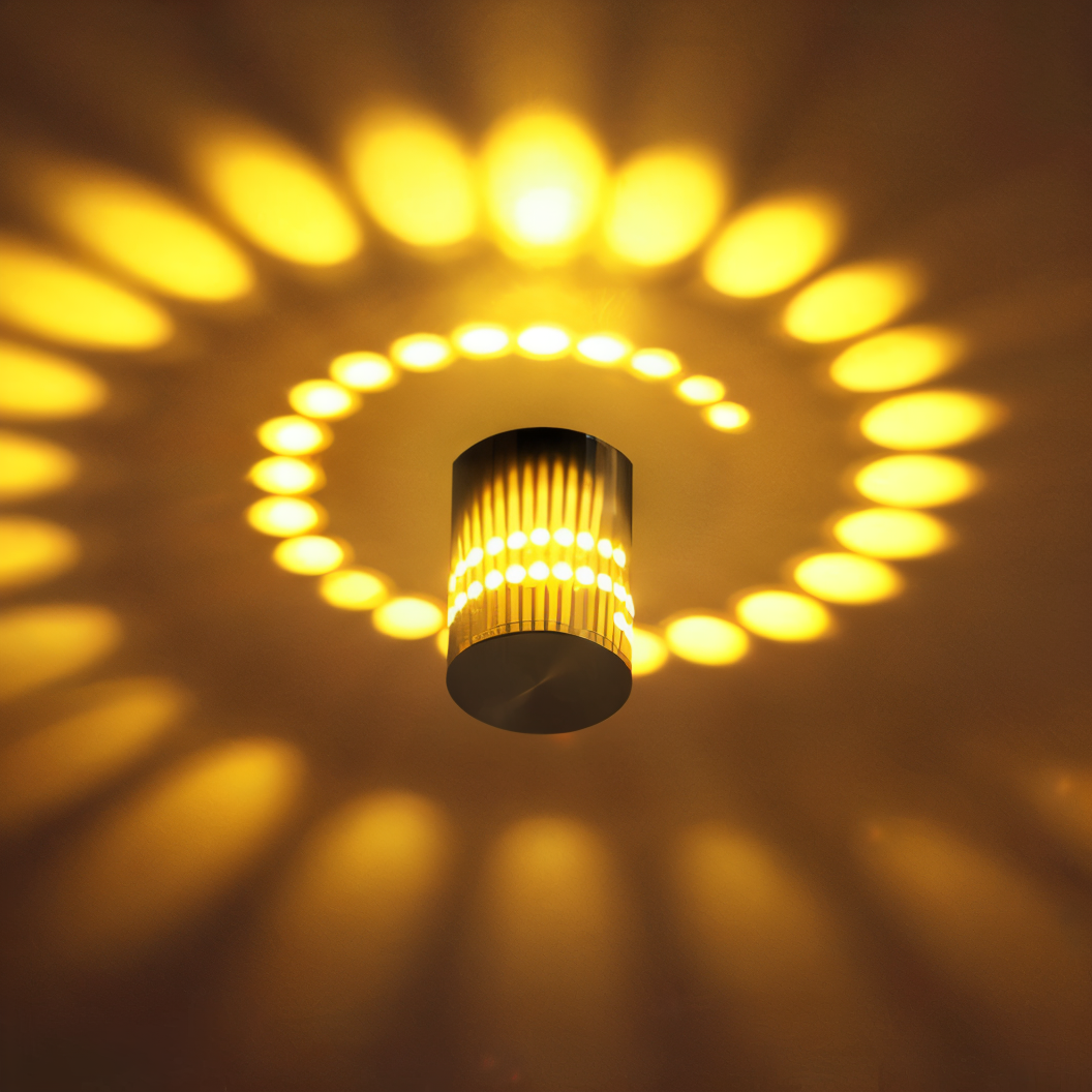 Skorter | LuminBlast LED Wall Light – Colourful Spiral Cylinder Wall Lamp for Modern Indoor Lighting
