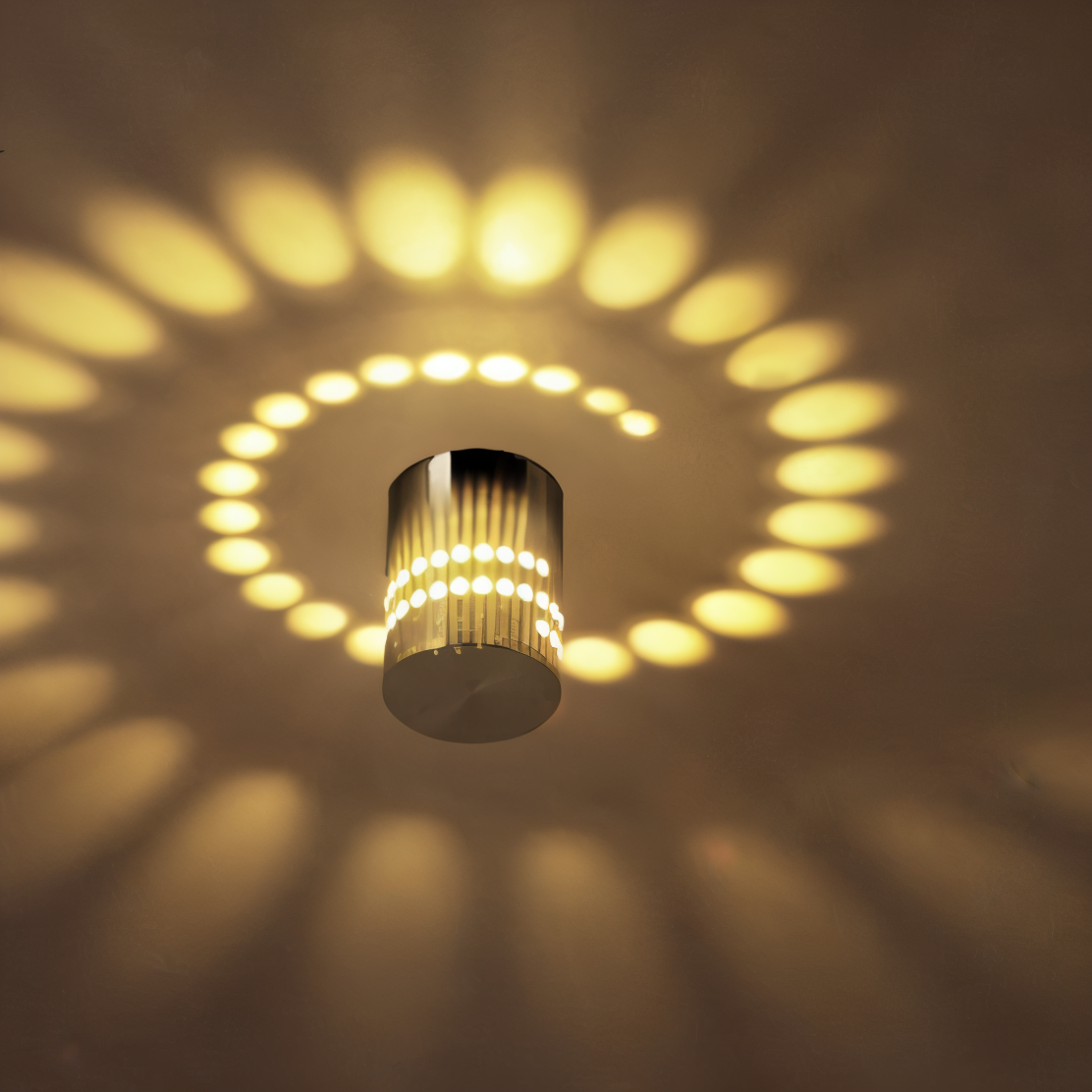 Skorter | LuminBlast LED Wall Light – Colourful Spiral Cylinder Wall Lamp for Modern Indoor Lighting