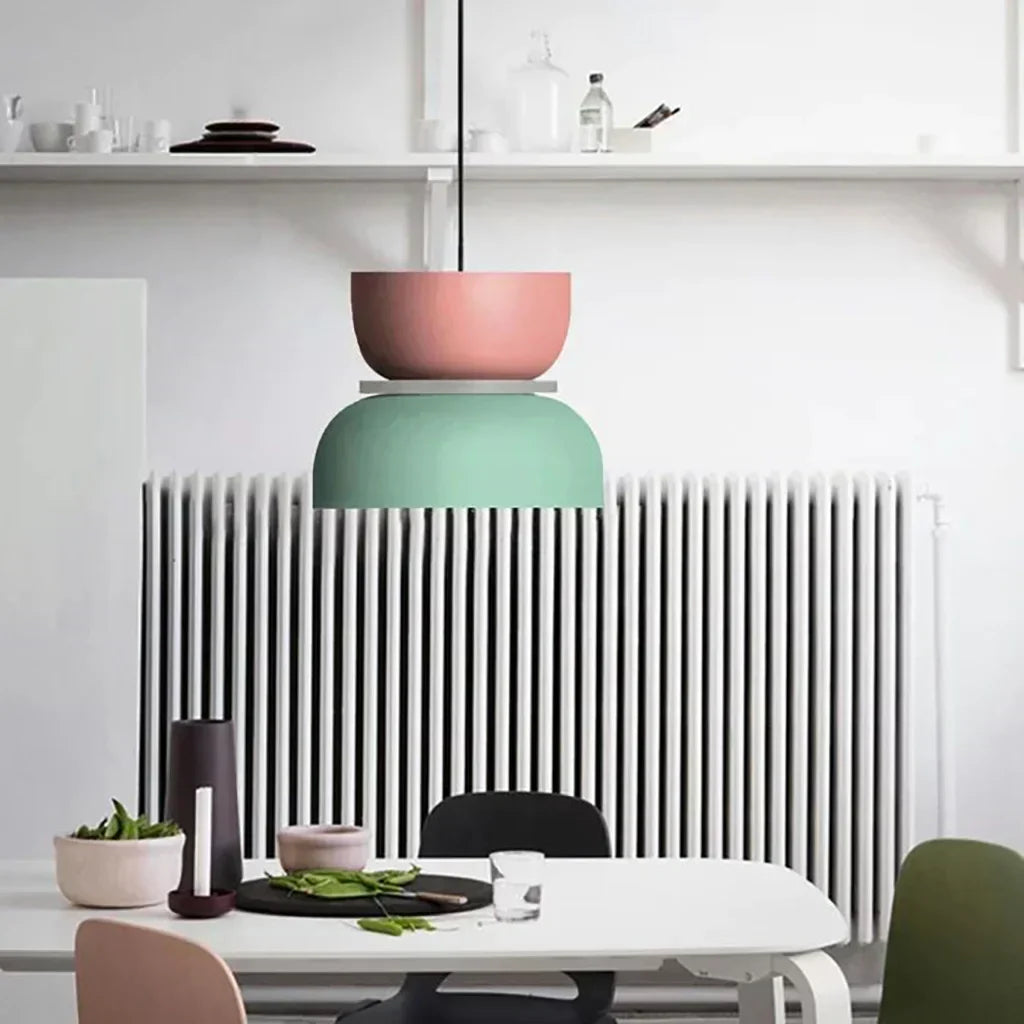 Skorter | Nordic Color Block Pendant Light Fixture - Modern Hanging Lamp for Kitchen & Dining Room