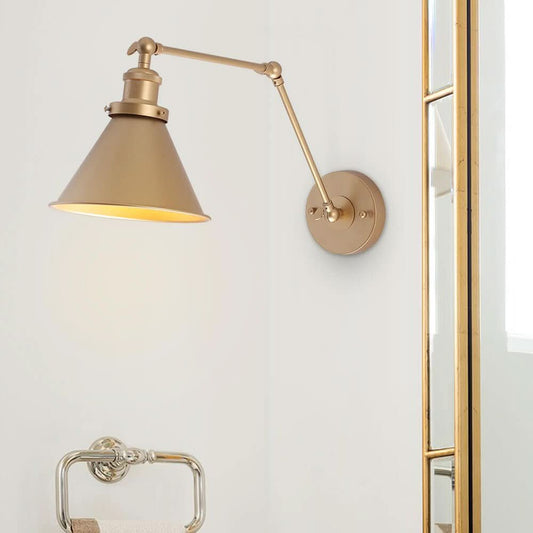 Skorter | Mid-Century Adjustable Metal Wall Lamp – Brass & Black