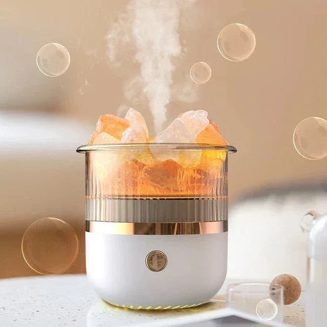 Skorter | Himalaya salt crystal lamp & essential oil diffuser, USB ultrasonic humidifier for home & office