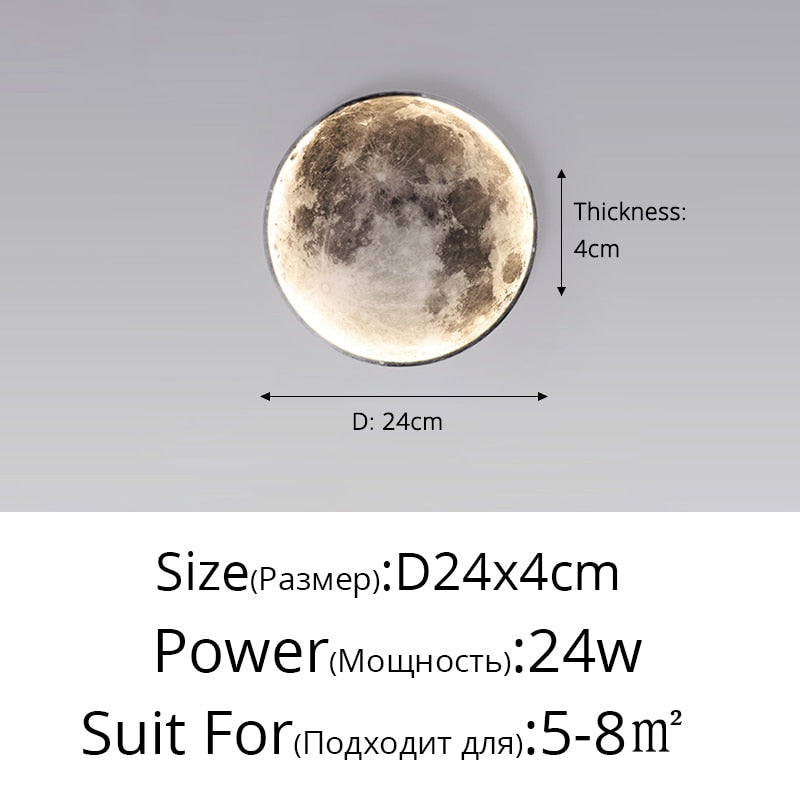Skorter | Modern LED Wall Lamp Moon Indoor Lighting for Bedroom Living Room Home Decoration Fixture Light Decorate Chandeliers Lamps