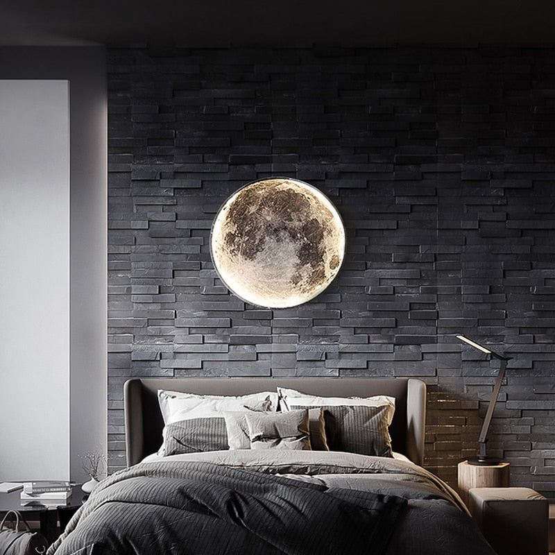 Skorter | Modern LED Wall Lamp Moon Indoor Lighting for Bedroom Living Room Home Decoration Fixture Light Decorate Chandeliers Lamps