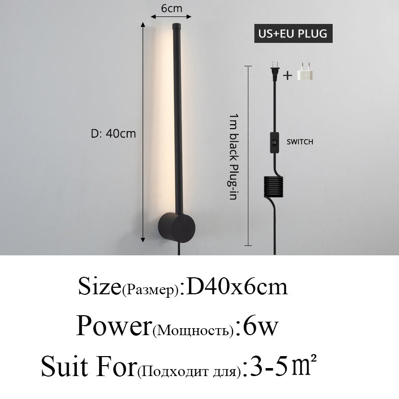 Skorter | Modern Minimalist Wall Lamps Living Room Bedroom Bed Nightstand Pendant LED Indoor Black White Lamp Corridor Lighting Decoration
