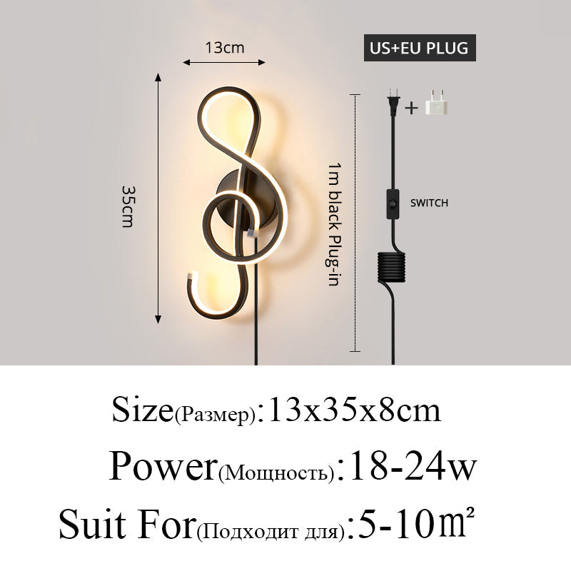 Skorter | Modern Minimalist Wall Lamps Living Room Bedroom Bed Nightstand Pendant LED Indoor Black White Lamp Corridor Lighting Decoration
