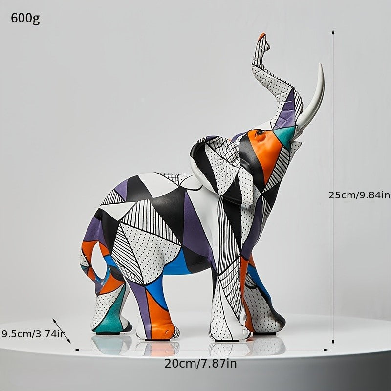 Skorter | Mosaic Majesty Elephant Figurine – Handcrafted Artistic Elephant Sculpture for Home & Office Decor