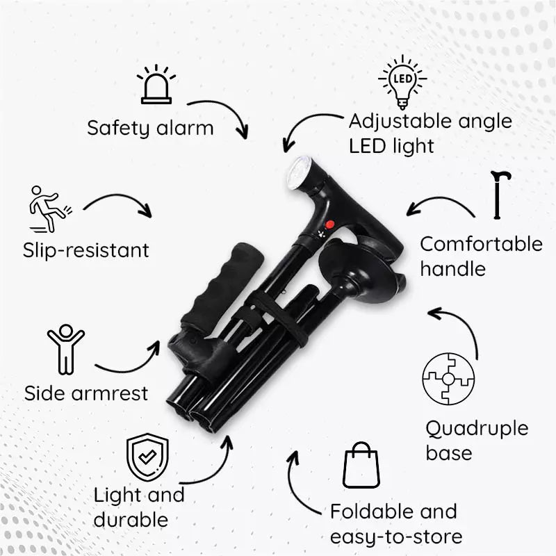 Skorter | Multi-Functional Foldable LED Walking Cane