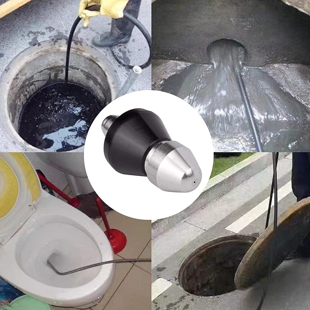 Skorter | High-Pressure Drain Jetting Nozzle – Stainless Steel Sewer Cleaning Sprayer for Fast Pipe Unblocking
