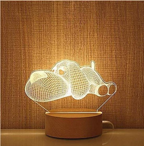 Skorter | New Dog Foldable 3d Lamp Bedroom Children's Room Christmas Gift 3d Nightstand Lamps For Bedroom Korean Desk Lamp