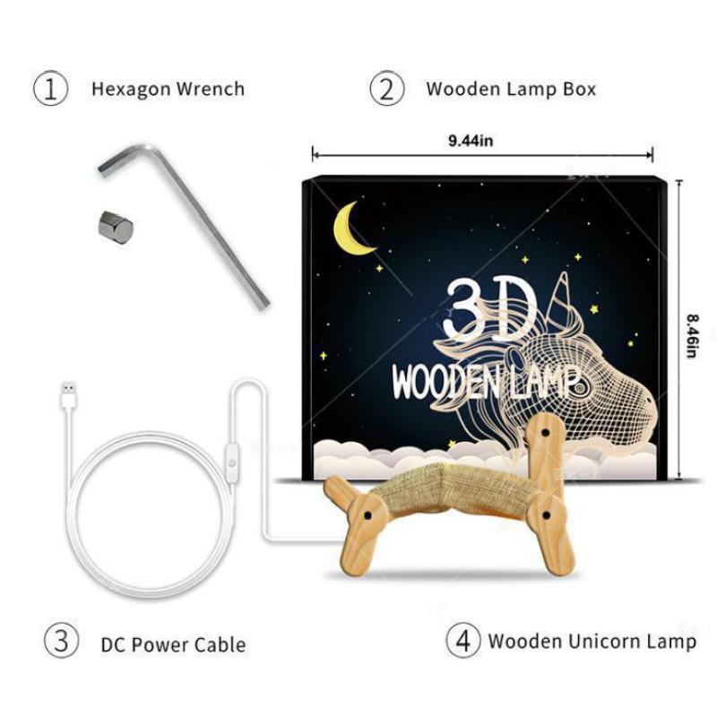 Skorter | New Dog Foldable 3d Lamp Bedroom Children's Room Christmas Gift 3d Nightstand Lamps For Bedroom Korean Desk Lamp