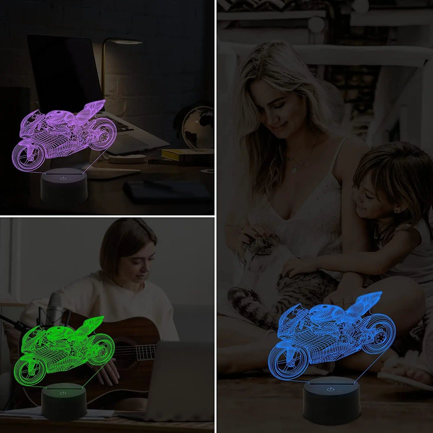 Skorter | LumiBike - 3D LED Night Light with Motors Design for Cyclists & Children's Room Decor