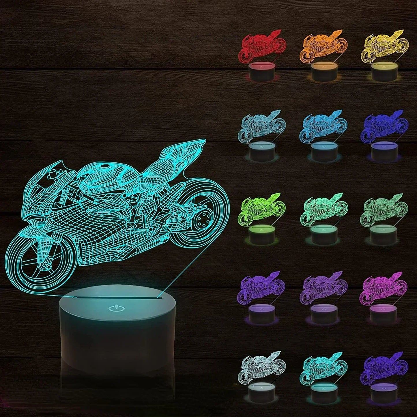 Skorter | LumiBike - 3D LED Night Light with Motors Design for Cyclists & Children's Room Decor