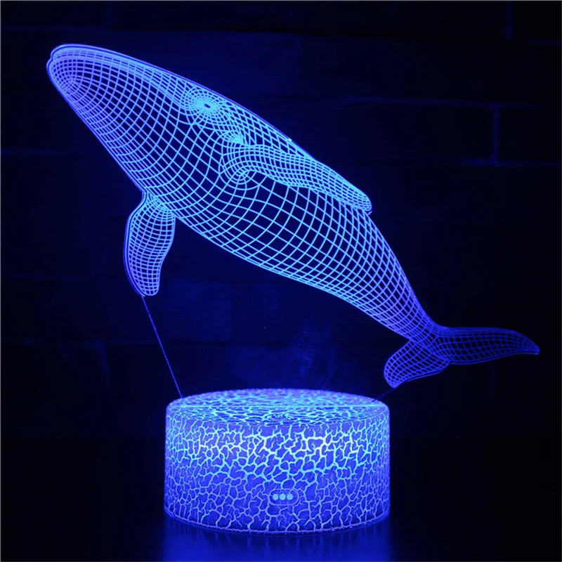 Skorter | AquaGlow – 3D LED Night Light with Whale Illusion for Children's Room