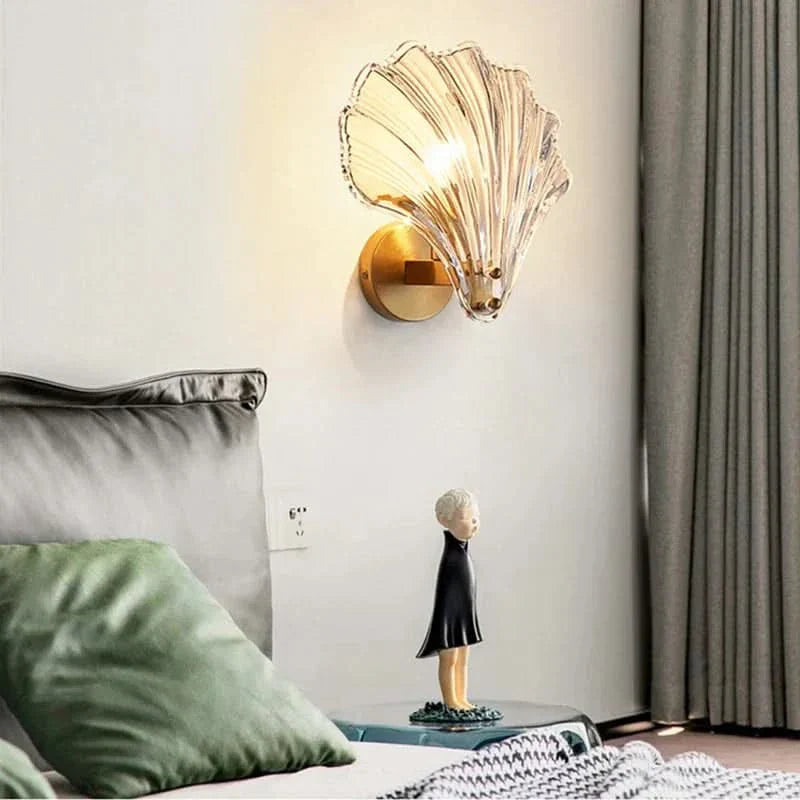 Skorter | Shell Glass Wall Light – Warm LED Decorative Fixture