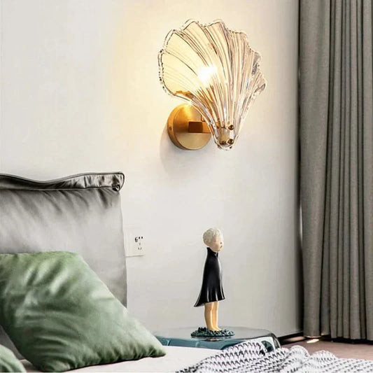 Skorter | Shell Glass Wall Light – Warm LED Decorative Fixture