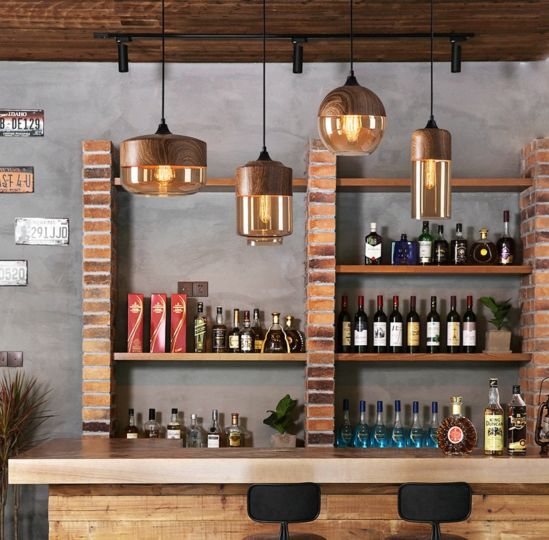 Skorter | Nordic Trelux pendant lamp with tea-colored glass shade