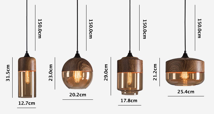 Skorter | Nordic Trelux pendant lamp with tea-colored glass shade