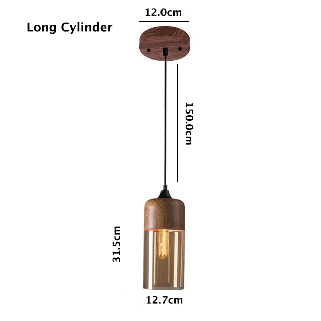 Skorter | Nordic Trelux pendant lamp with tea-colored glass shade