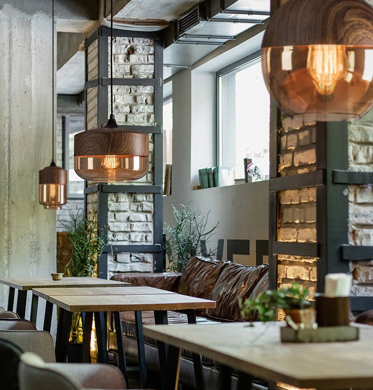 Skorter | Nordic Trelux pendant lamp with tea-colored glass shade