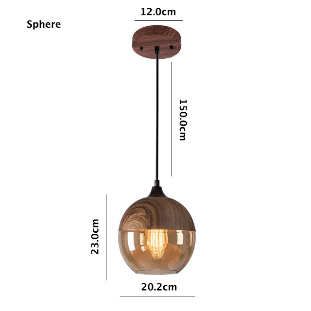 Skorter | Nordic Trelux pendant lamp with tea-colored glass shade
