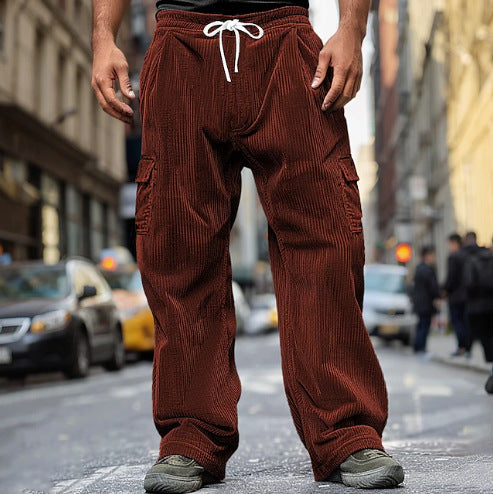 Men's cargo pants with elastic waistband and spacious pockets Skorter