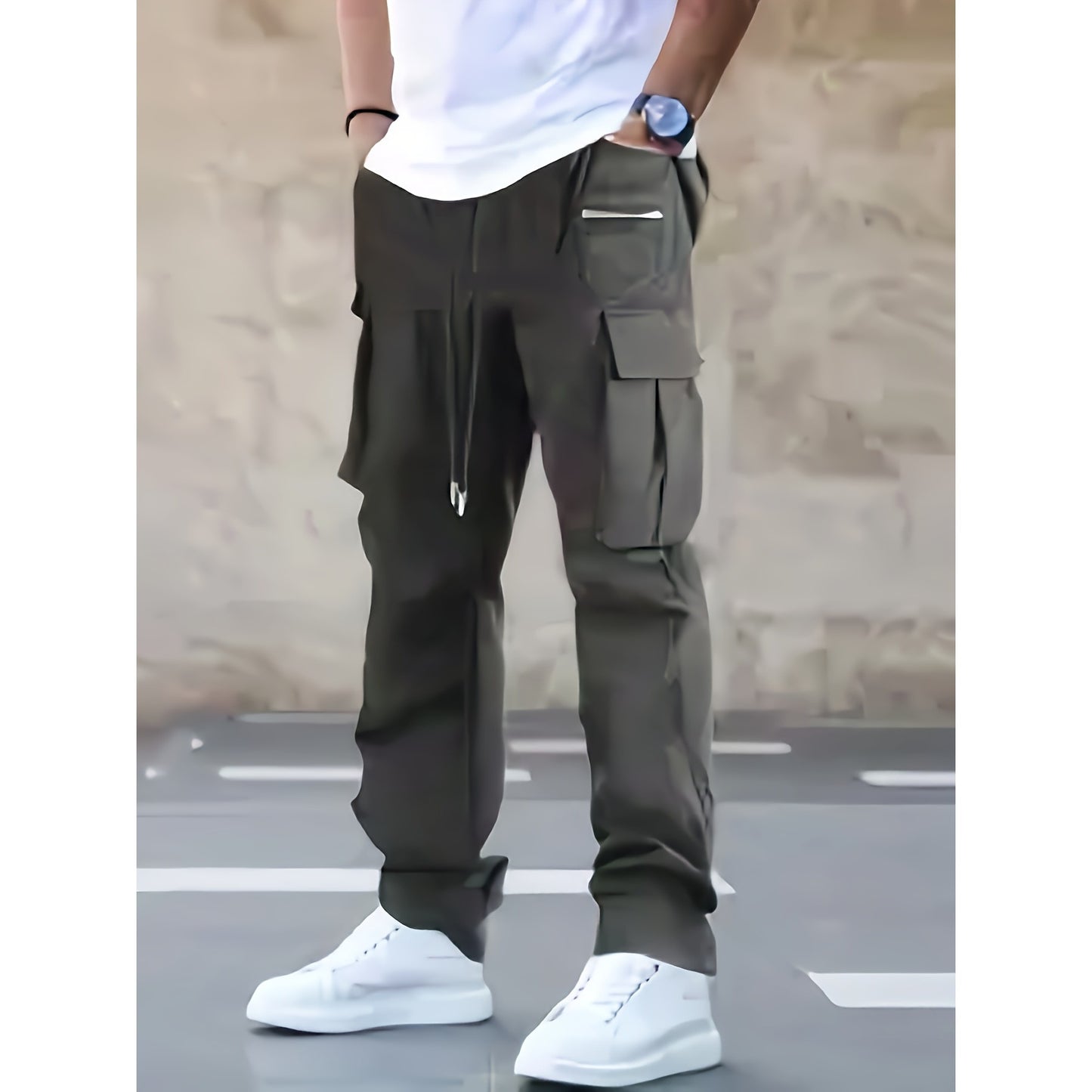 Men's modern cargo pants with multifunctional pockets and elastic waistband Skorter