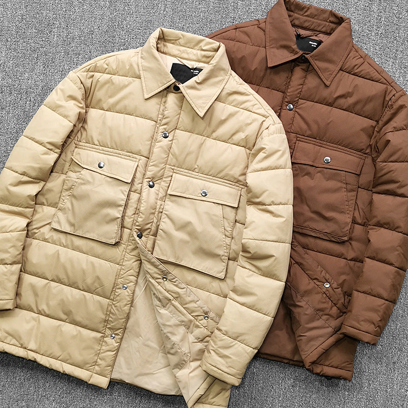 Men's quilted overshirt jacket with practical flap pockets and sturdy collar Skorter