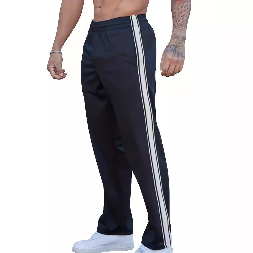 Men's Sporty Casual Pants with Side Stripe Skorter