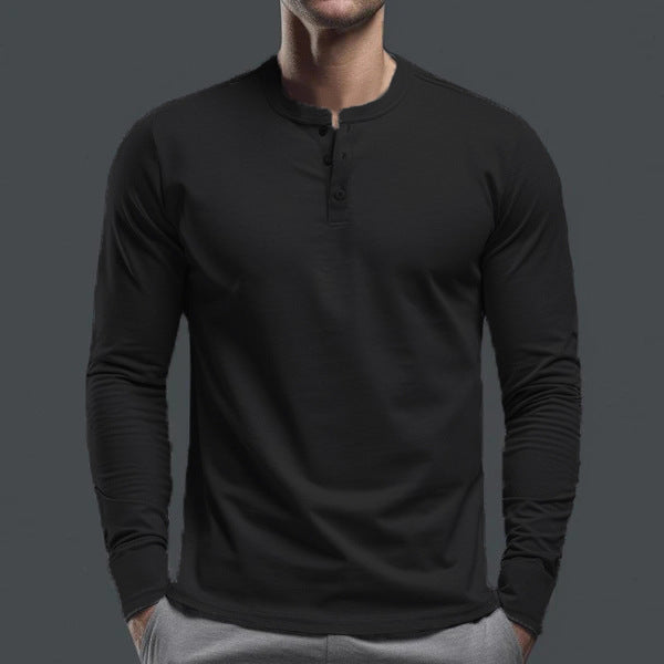 Men's Long Sleeve Shirt with Button Placket made of Comfortable Cotton Blend Skorter