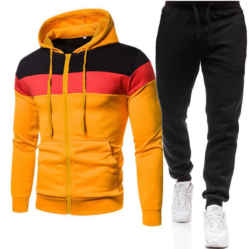 Men's sporty hoodie and jogging suit with contrast stripes Skorter